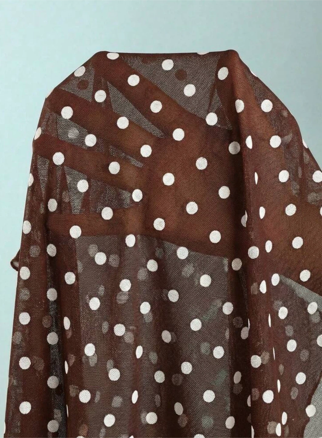 Brown Polka Dot Halter Swimsuit with Matching Headscarf - photo 3