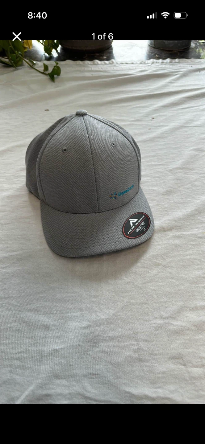 Gray Flexfit Cap with Embroidered Logo