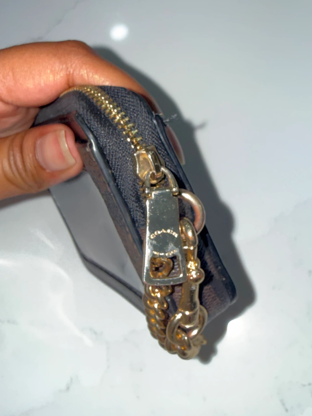 Coach Signature Card Case with Chain - photo 2