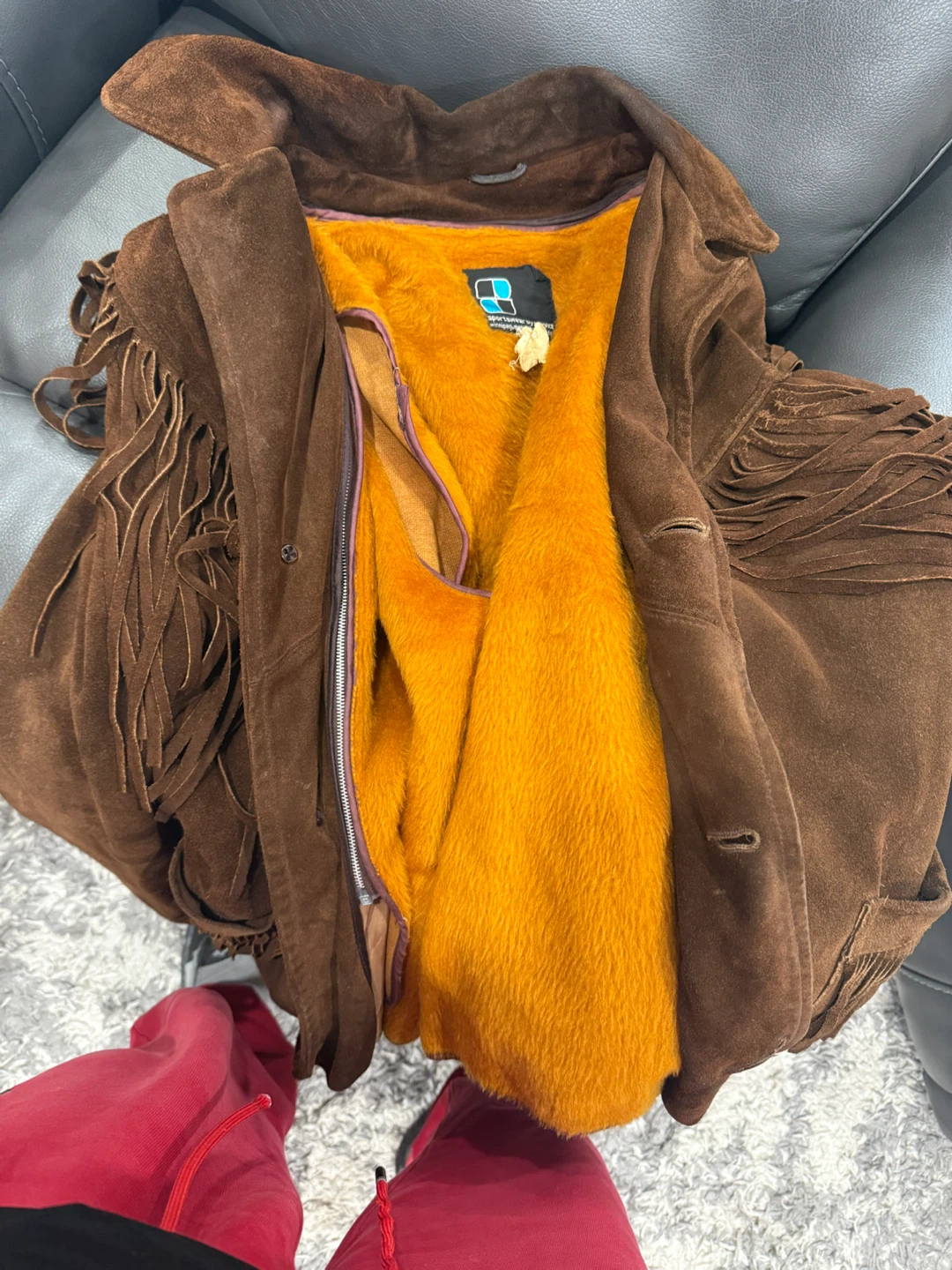 Vintage Suede Fringe Jacket - Brown - photo 3