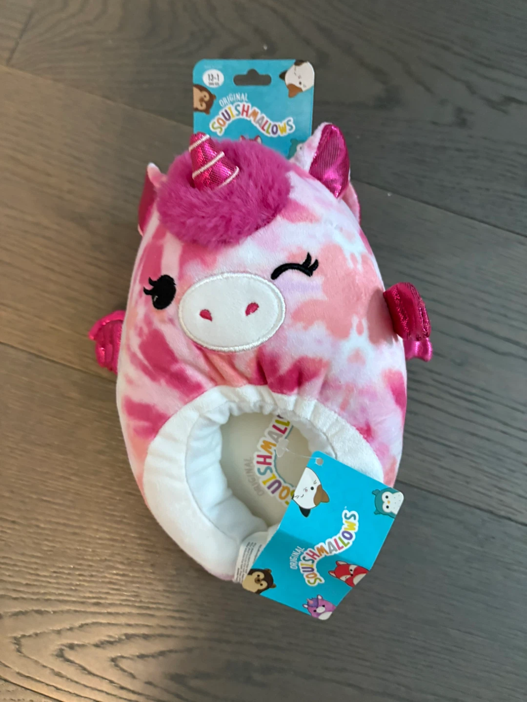 Squishmallow girls pink warm slippers sz 13/1 NWT ret $49USD - photo 2
