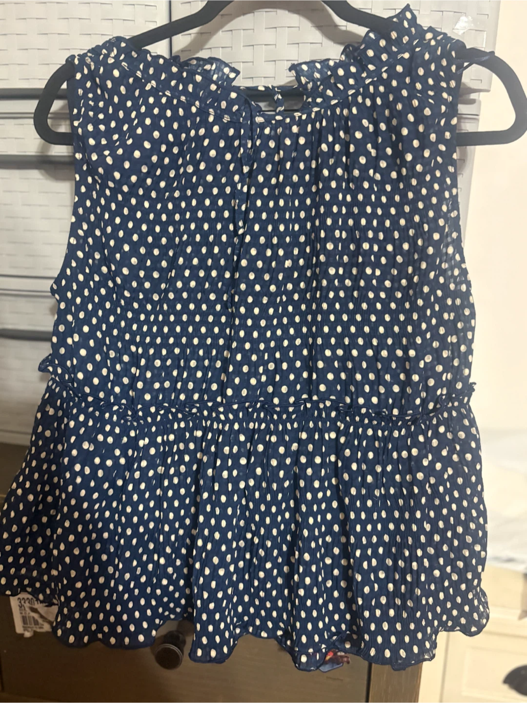 Zara Polka Dot Peplum Sleeveless Top