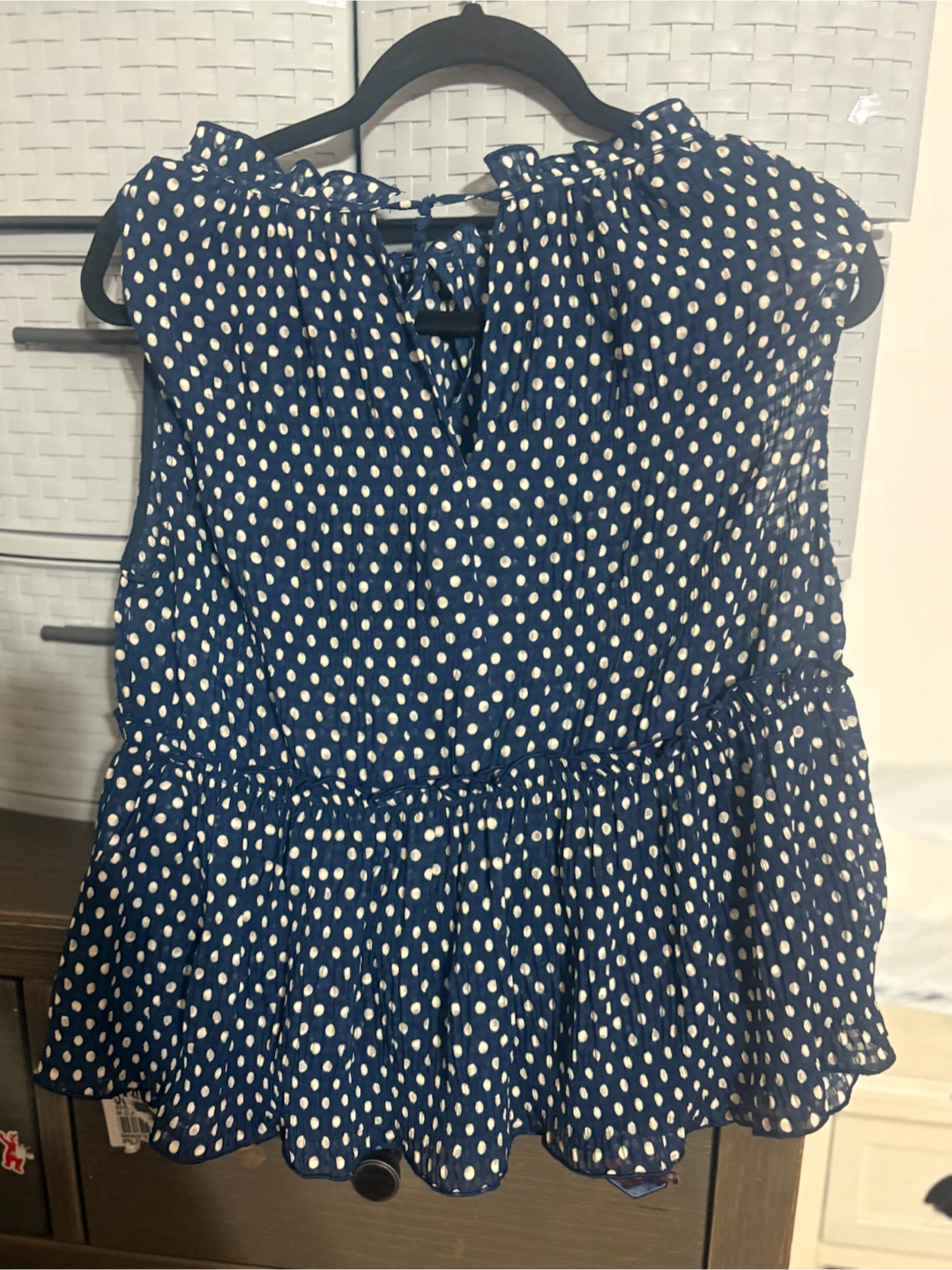 Zara Polka Dot Peplum Sleeveless Top - photo 2