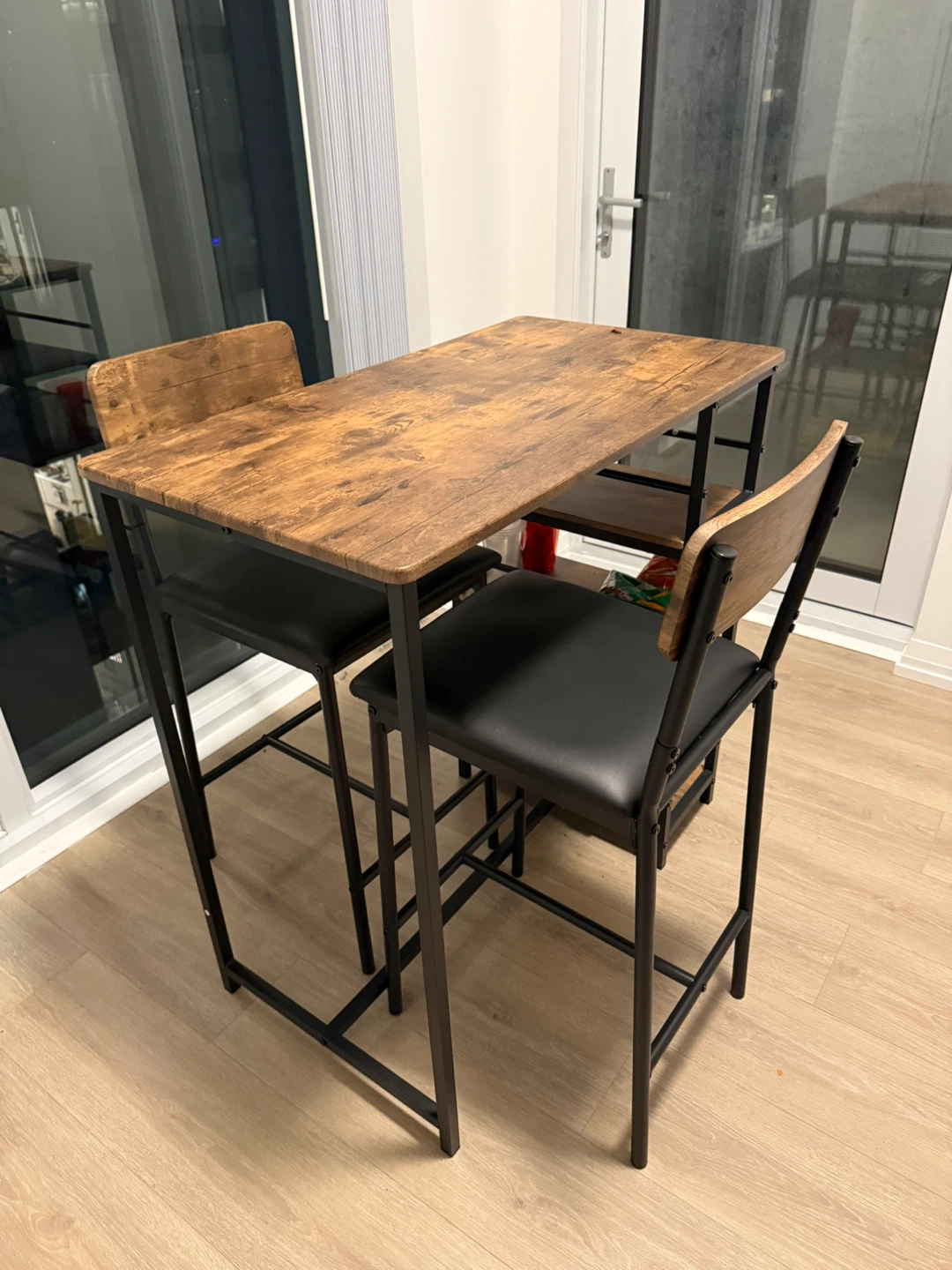 Rustic Bar Dining Table and 2 Chairs
