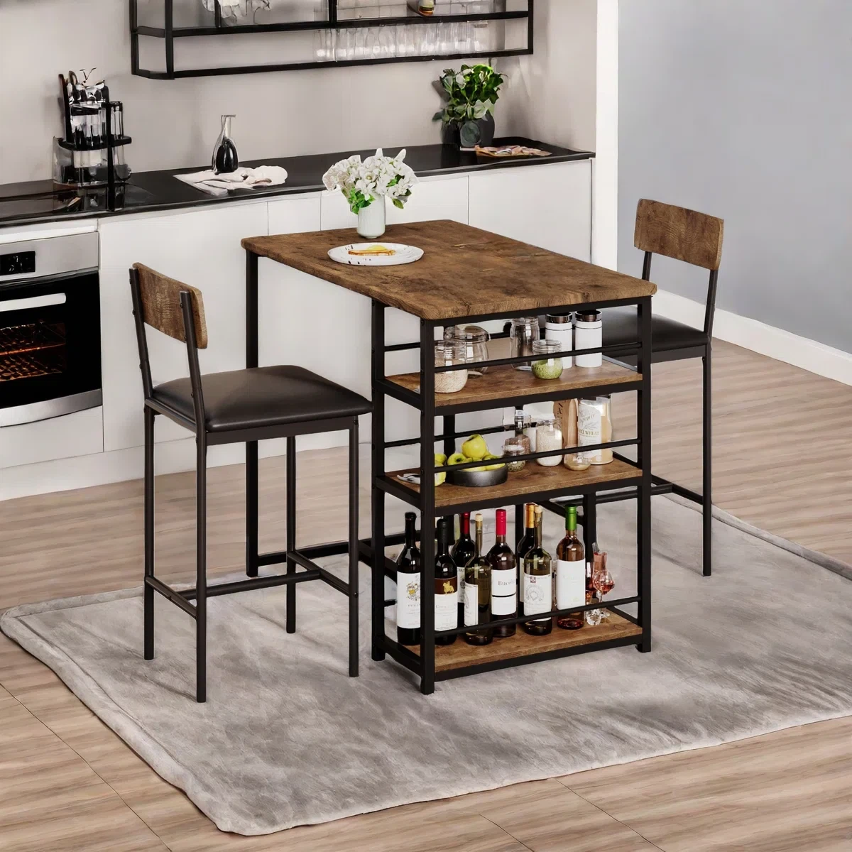 Rustic Bar Dining Table and 2 Chairs - photo 5