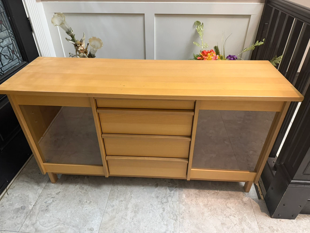 Wooden Sideboard with Three Drawers - photo 3
