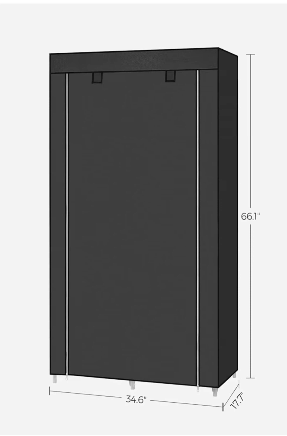 Black Fabric Wardrobe / Storage Closet – Great Condition - photo 3