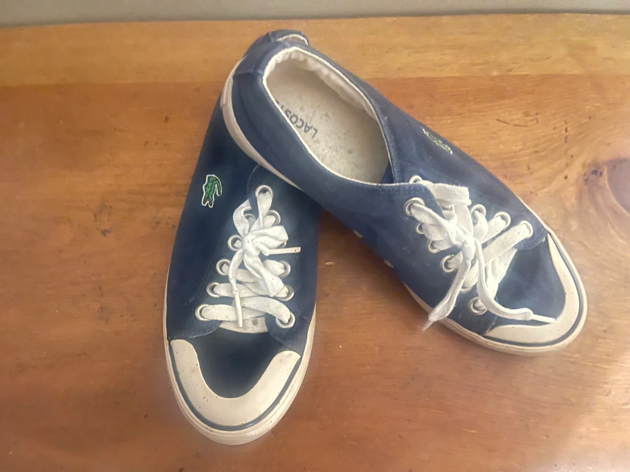 Lacoste Navy Canvas Sneakers women size 7 - photo 2