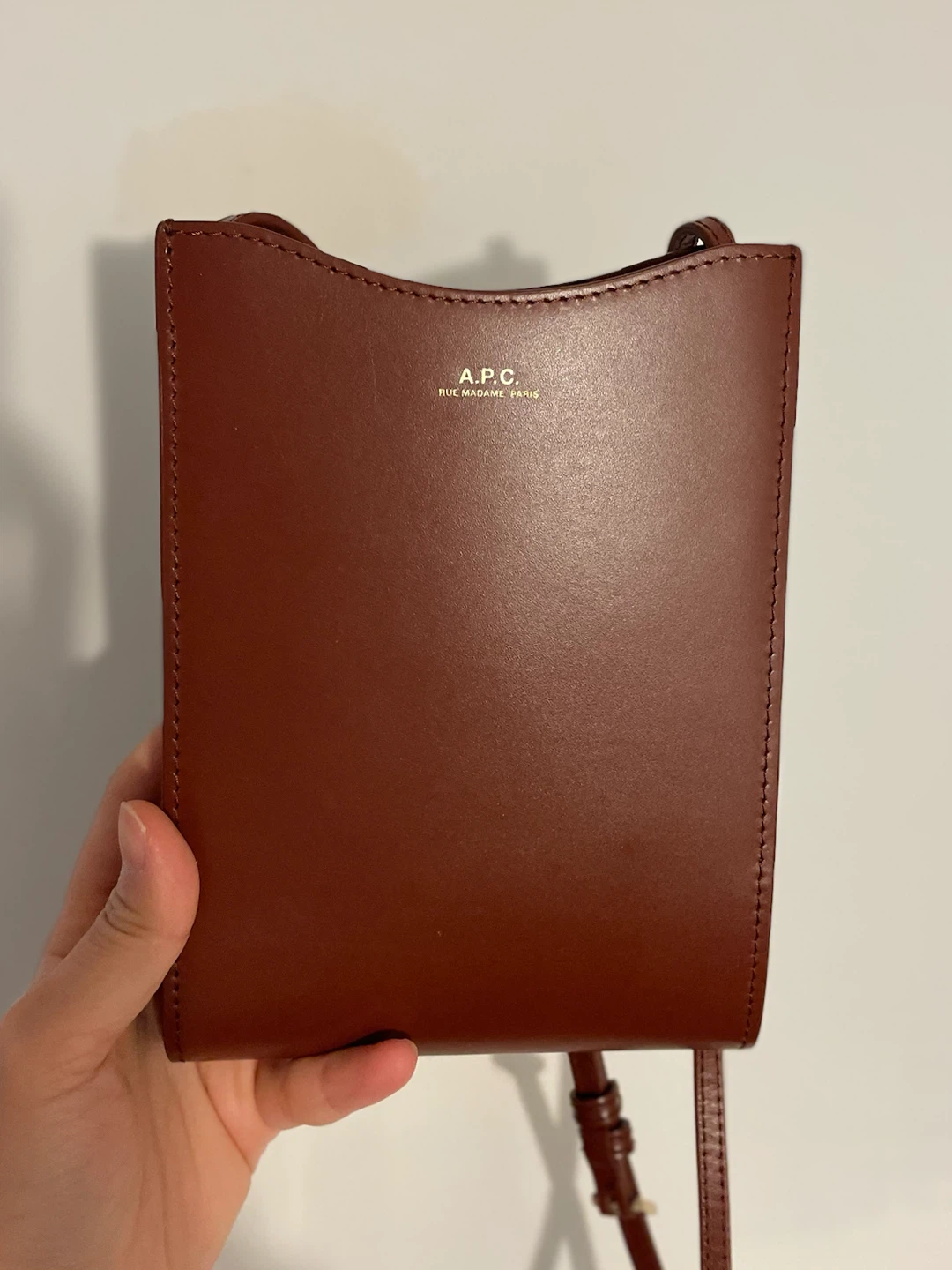 A.P.C. Brown Leather Crossbody Bag