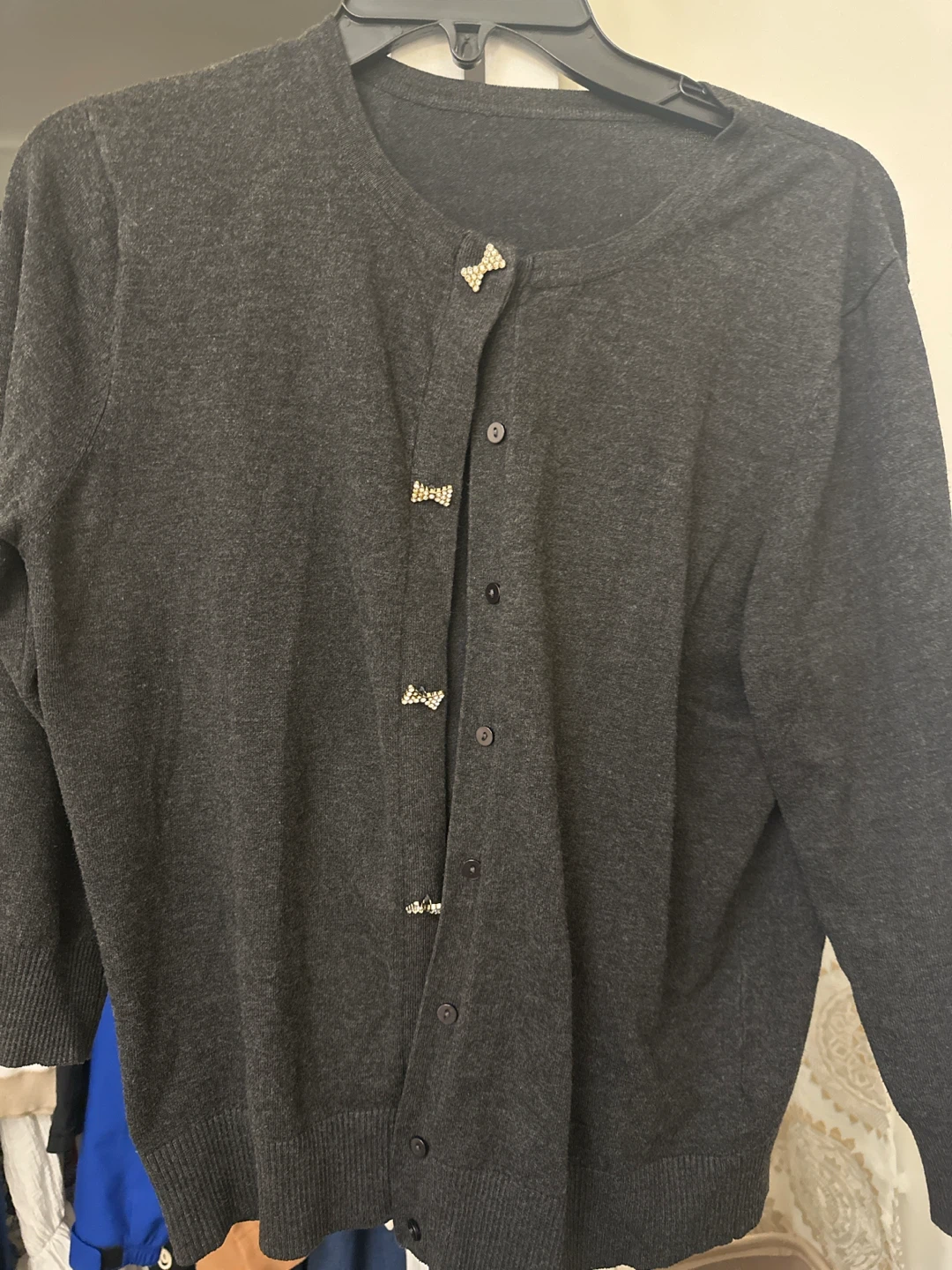 Dark Gray Embellished Cardigan