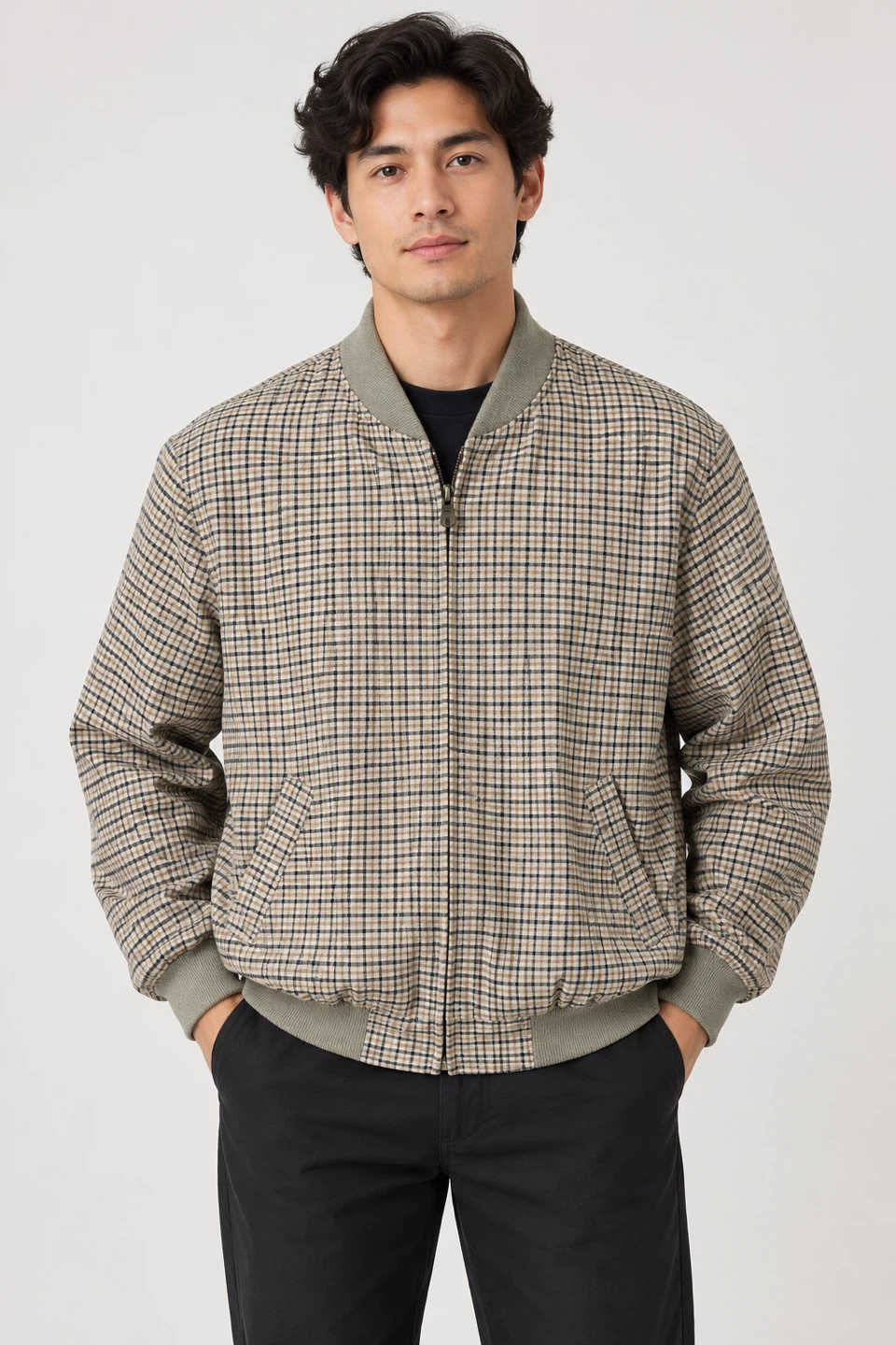 WUHUAN Plaid Bomber Jacket, size XL - photo 3