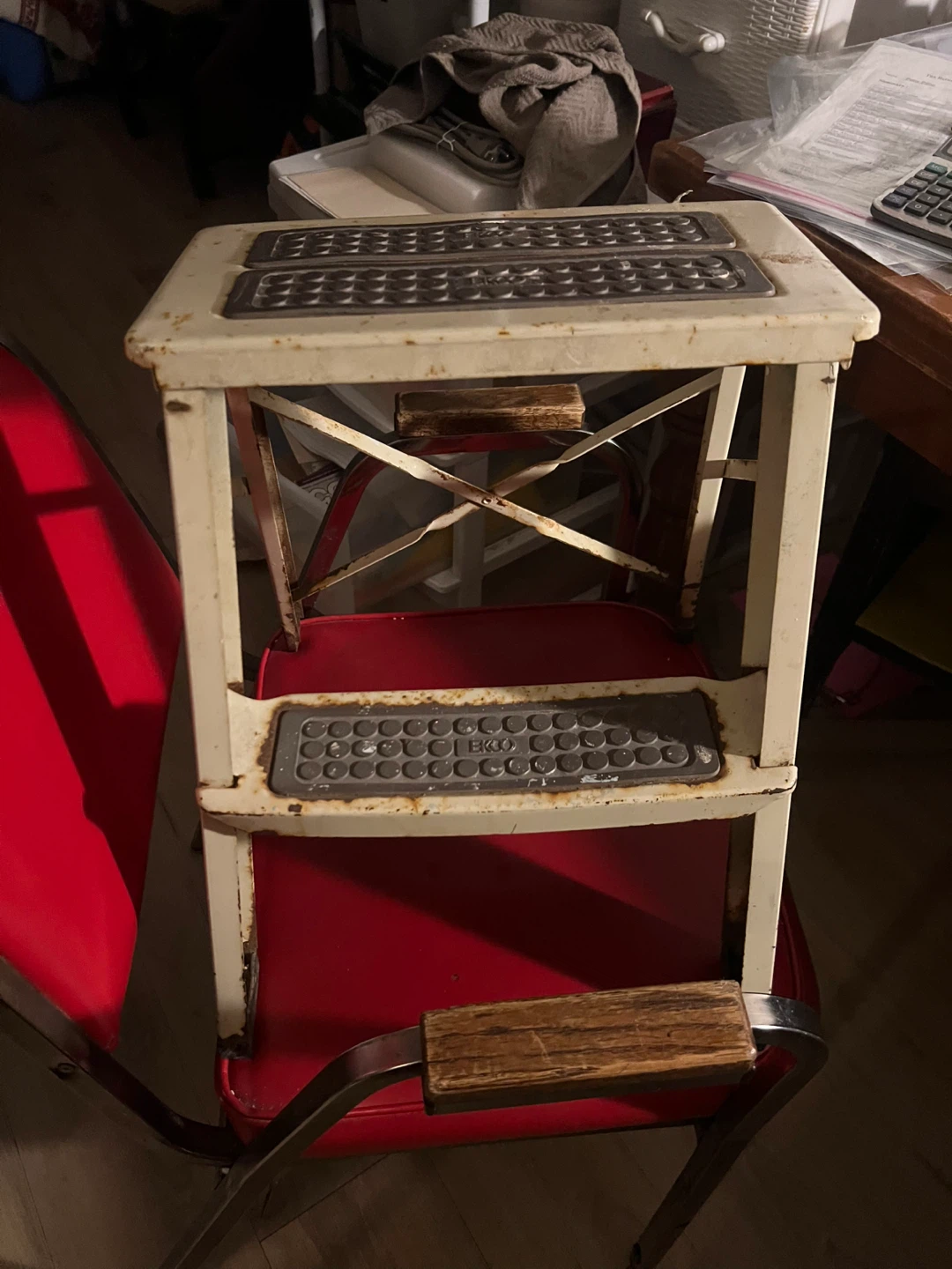 Vintage Ekco Metal Step Stool