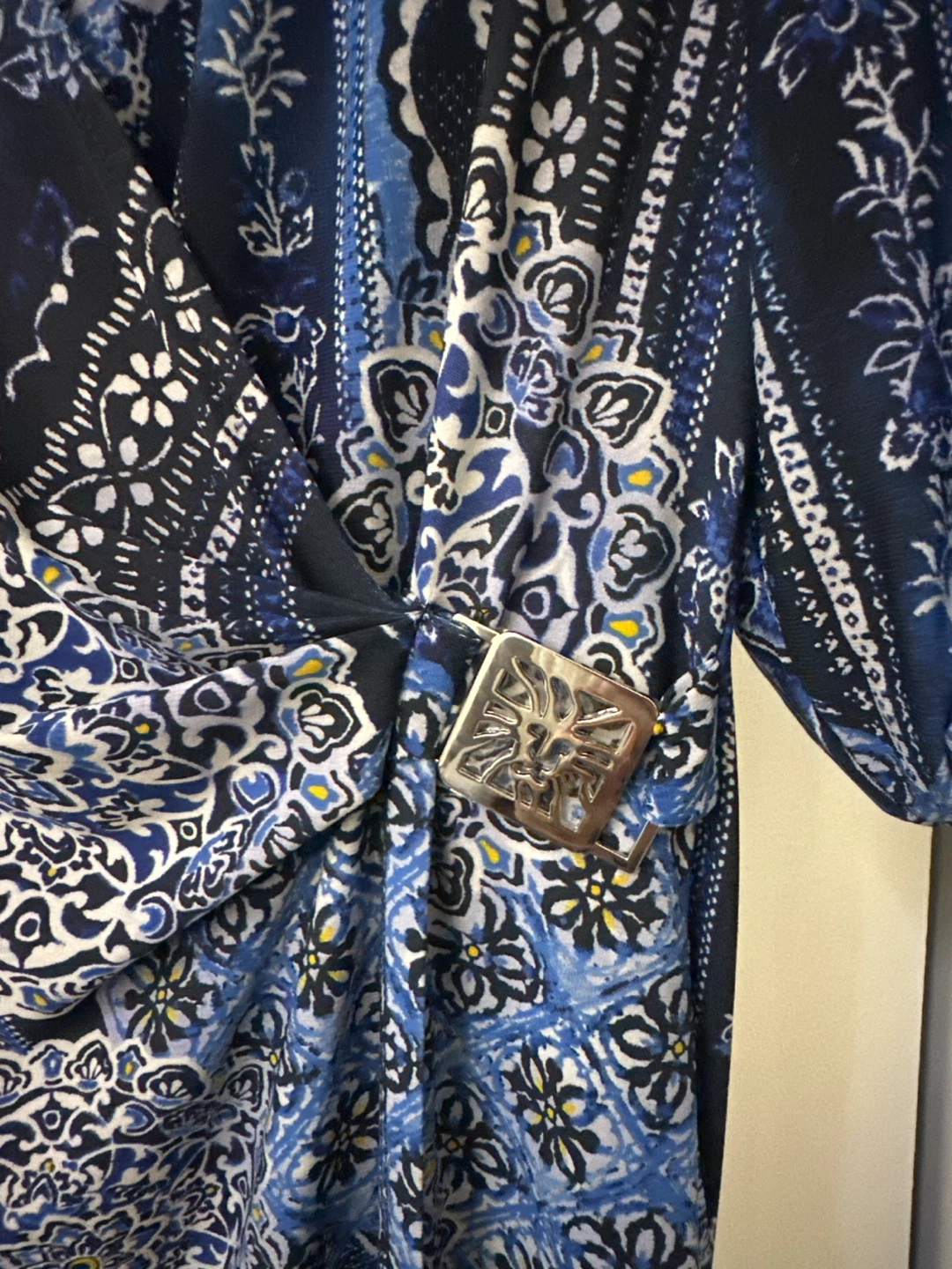 Anne Klein Blue Patterned Wrap Dress - photo 3