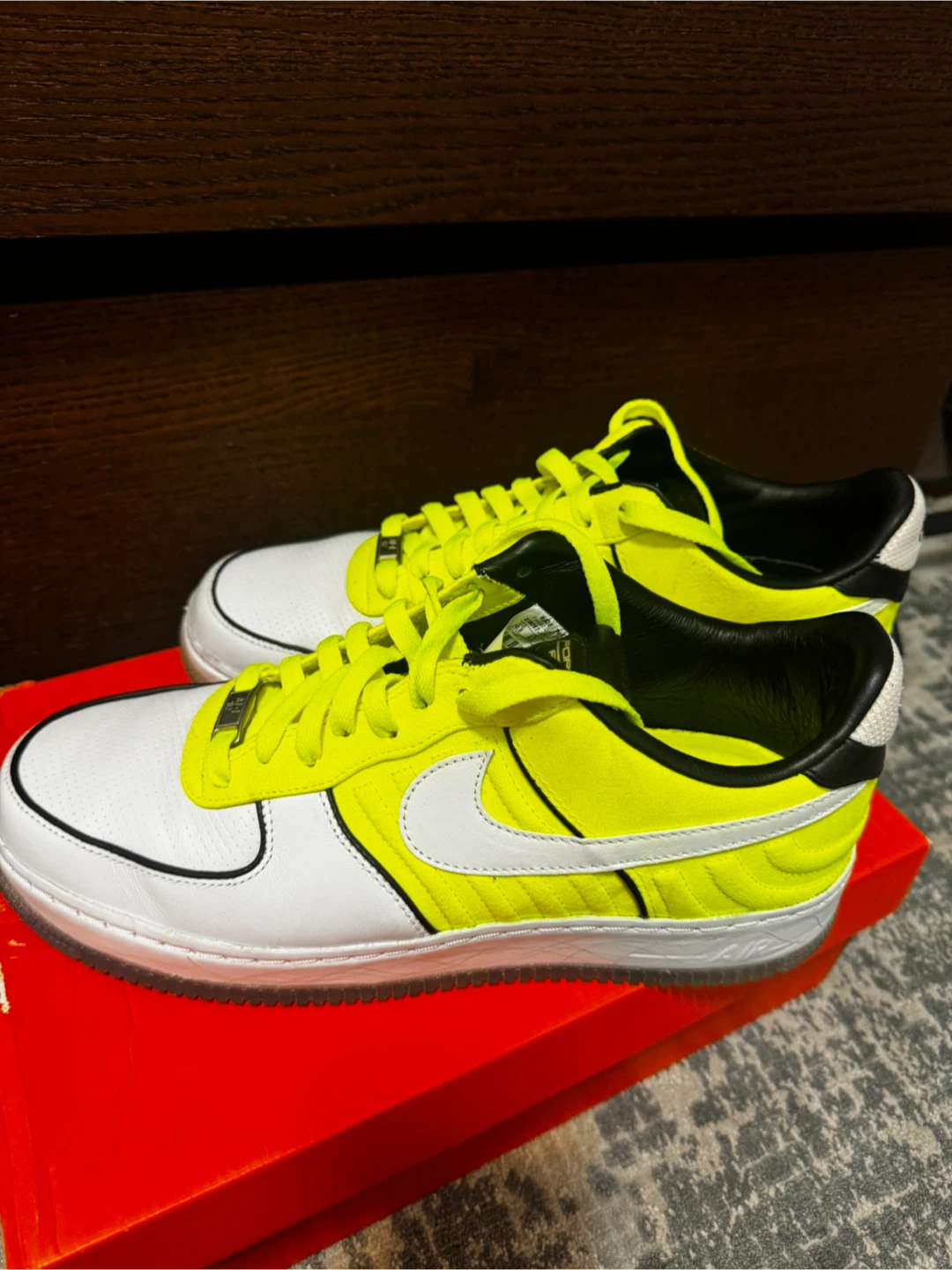 Nike Air Force 1 Volt White Sneakers Size 10.5 US