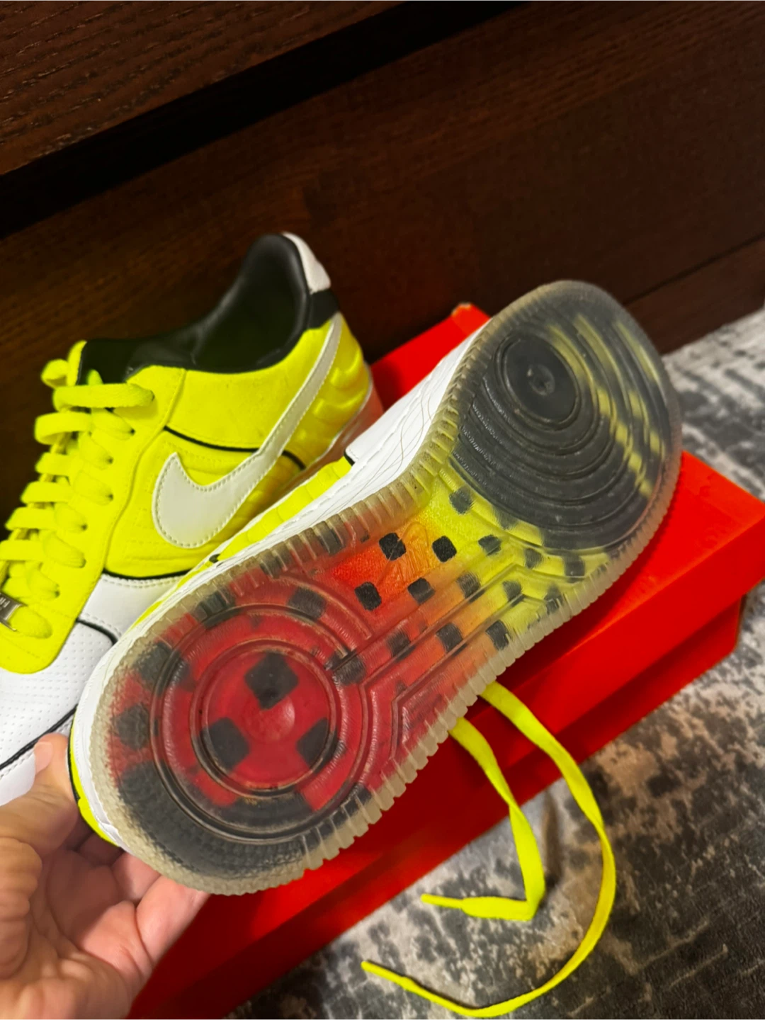Nike Air Force 1 Volt White Sneakers Size 10.5 US - photo 4
