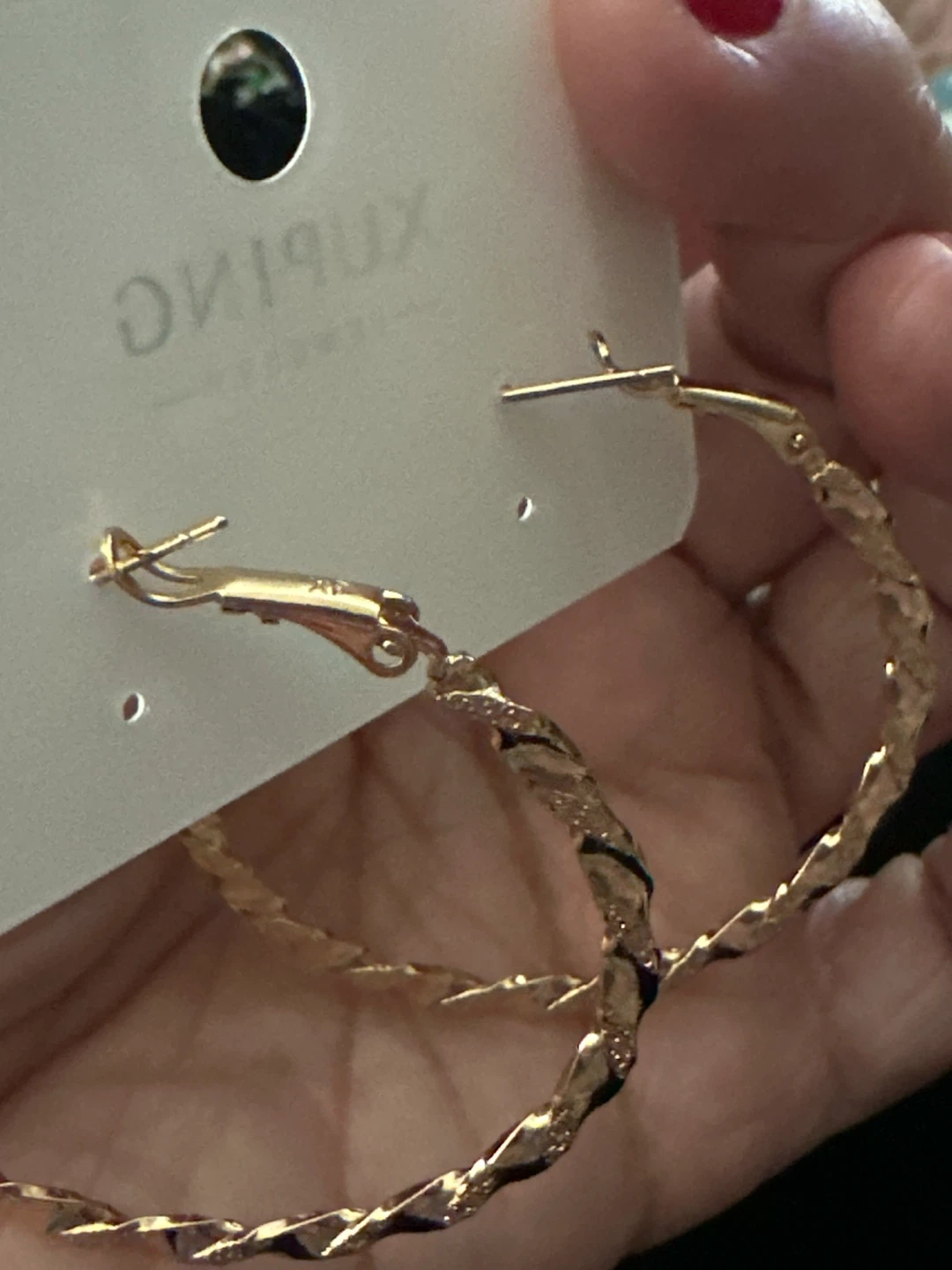 Xuping Rose Gold-Tone Twisted Hoop Earrings - photo 2