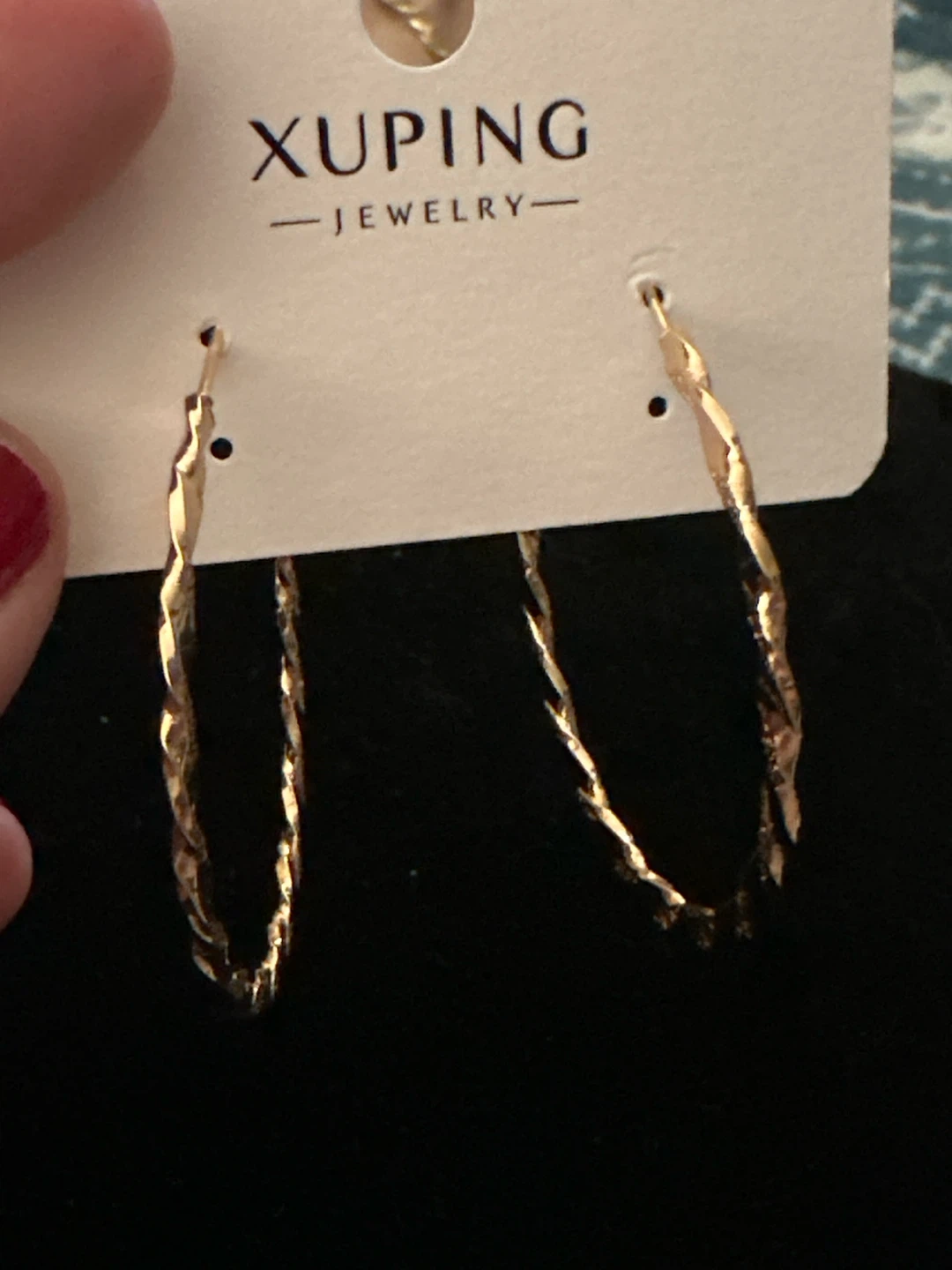 Xuping Rose Gold-Tone Twisted Hoop Earrings - photo 3