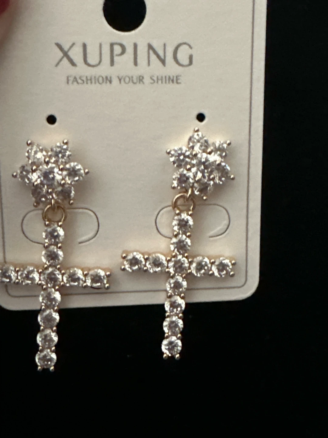 14k Gold-Tone laminated.Cross Stud Earrings