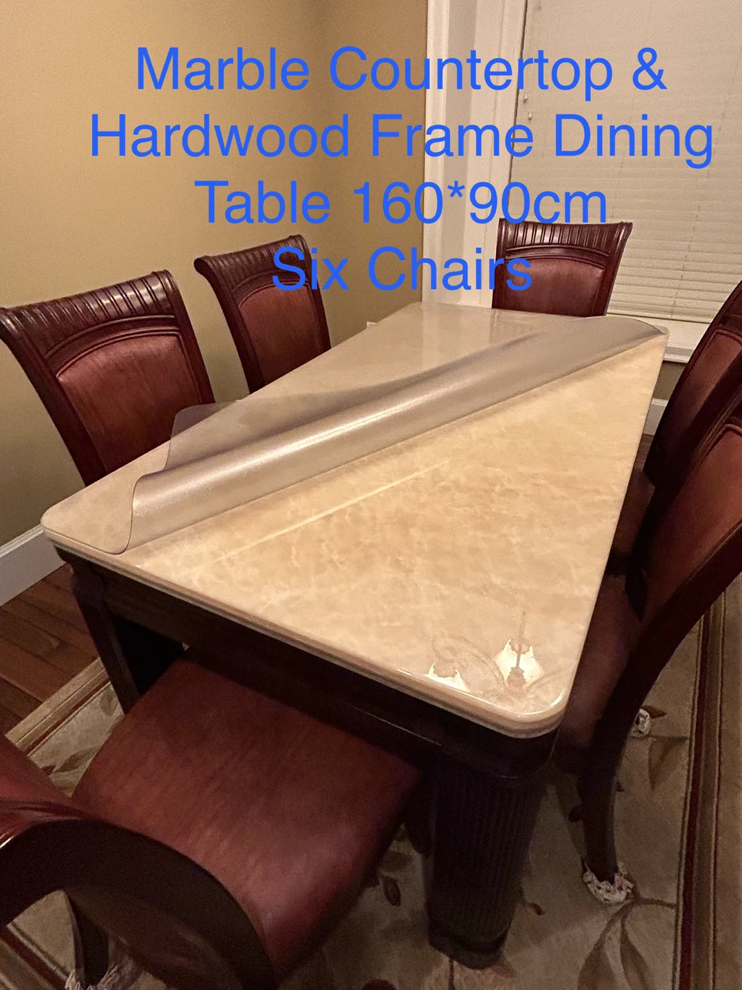 Marble Top Dining Table and 6 Chairs