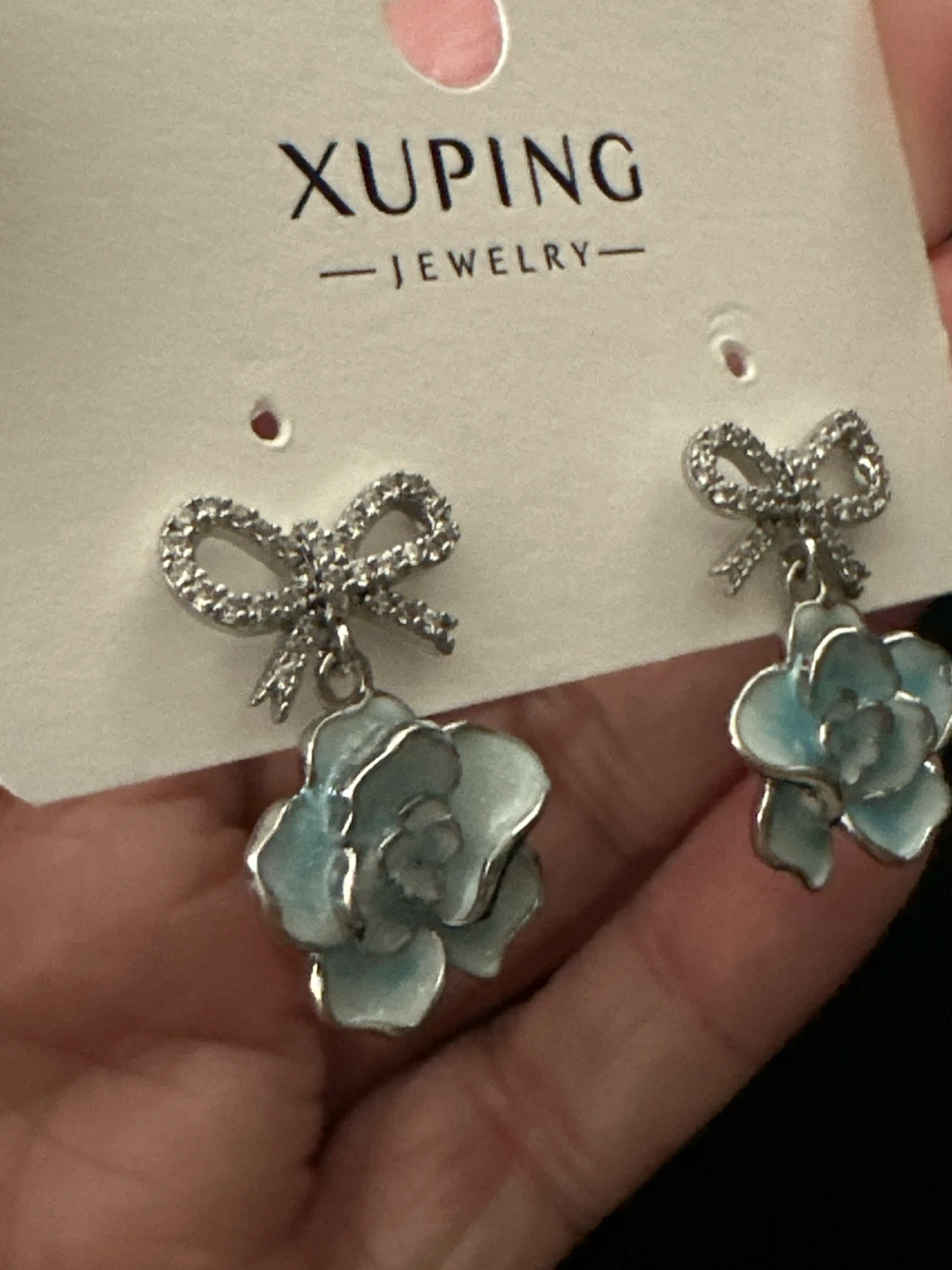 Xuping Jewelry Flower and Bow Earrings