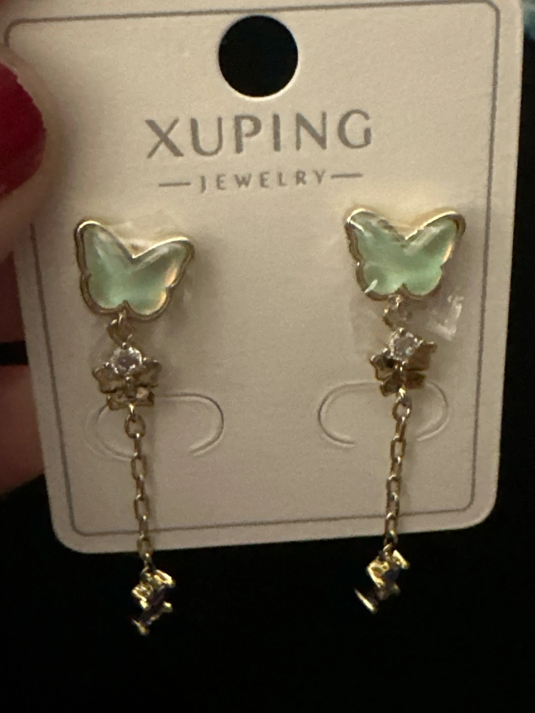 14k gold laminated Butterfly Dangle Earrings - photo 2