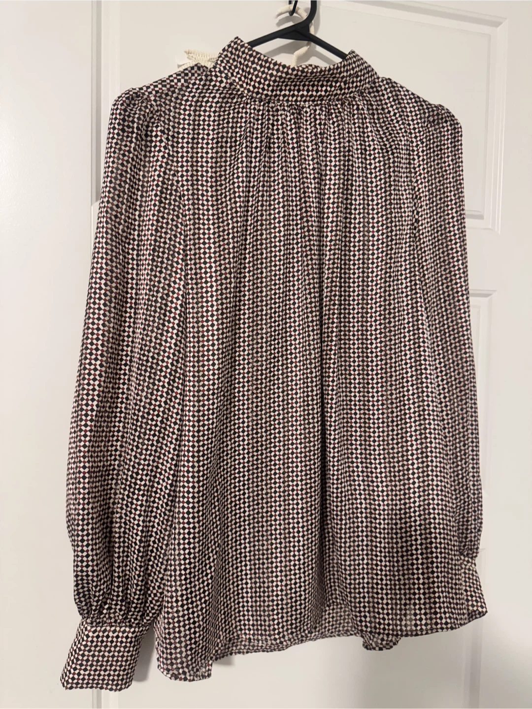 H&M Long Sleeve Checkered Blouse