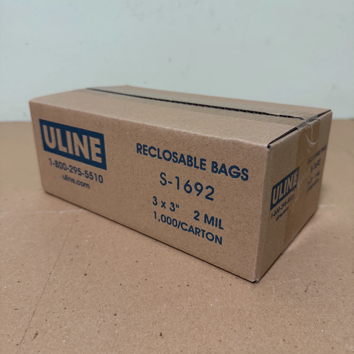Uline Reclosable Bags 3 x 3 in. 2 mil - 1000/box
