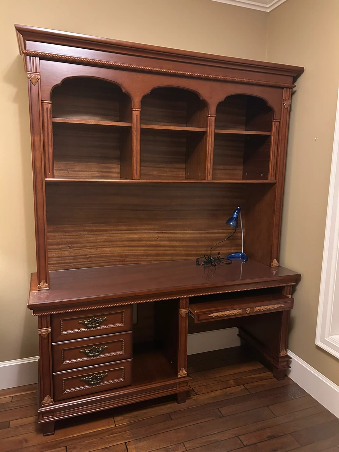 Hardwood Hutch Desk with Storage - photo 2