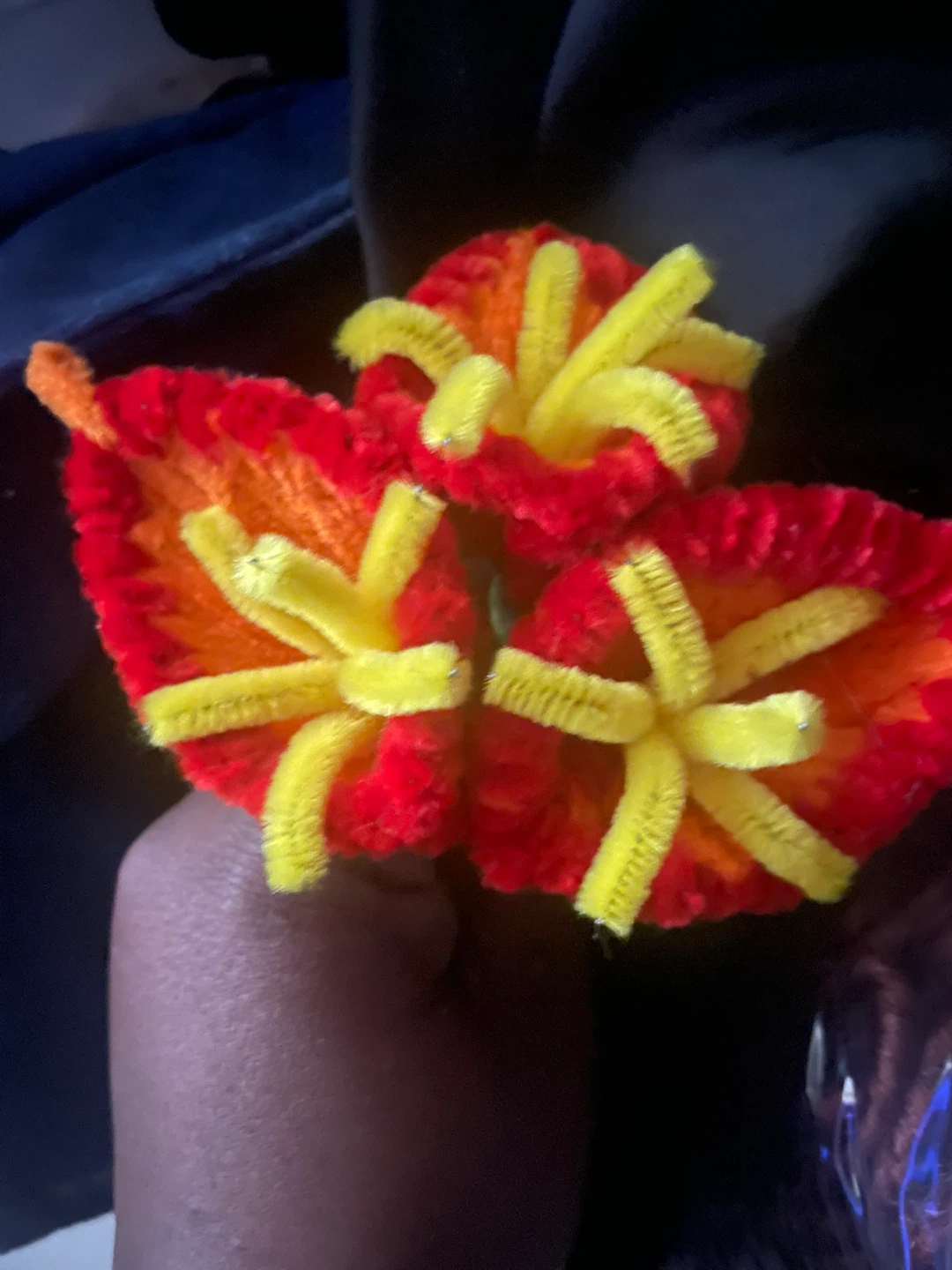 Handmade pipe cleaner flowers