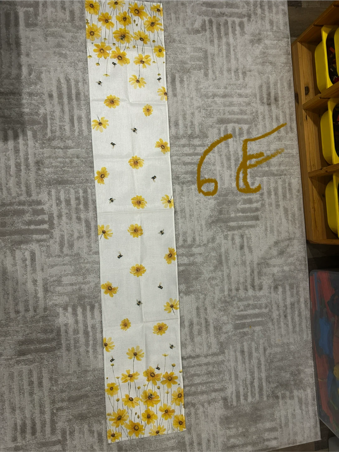 Floral and Bee Print Table Runner