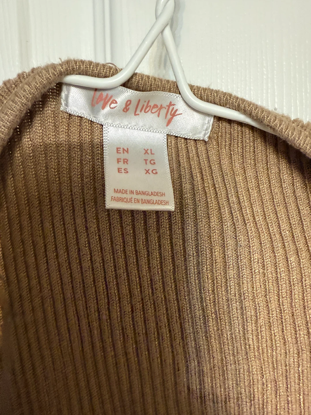 Love & Liberty Tan Ribbed Cardigan - photo 2