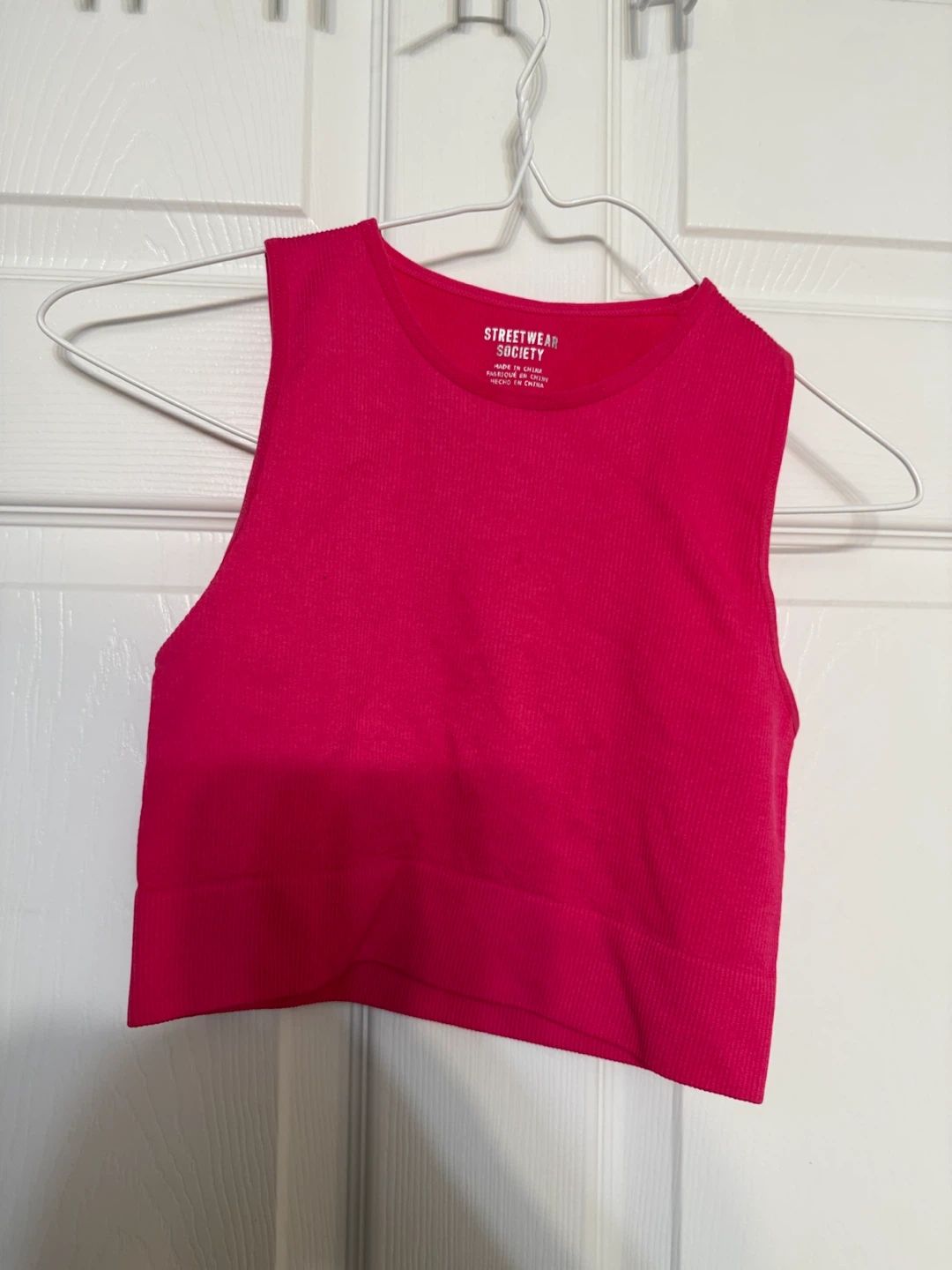 Streetwear Society pink ribbed tank top