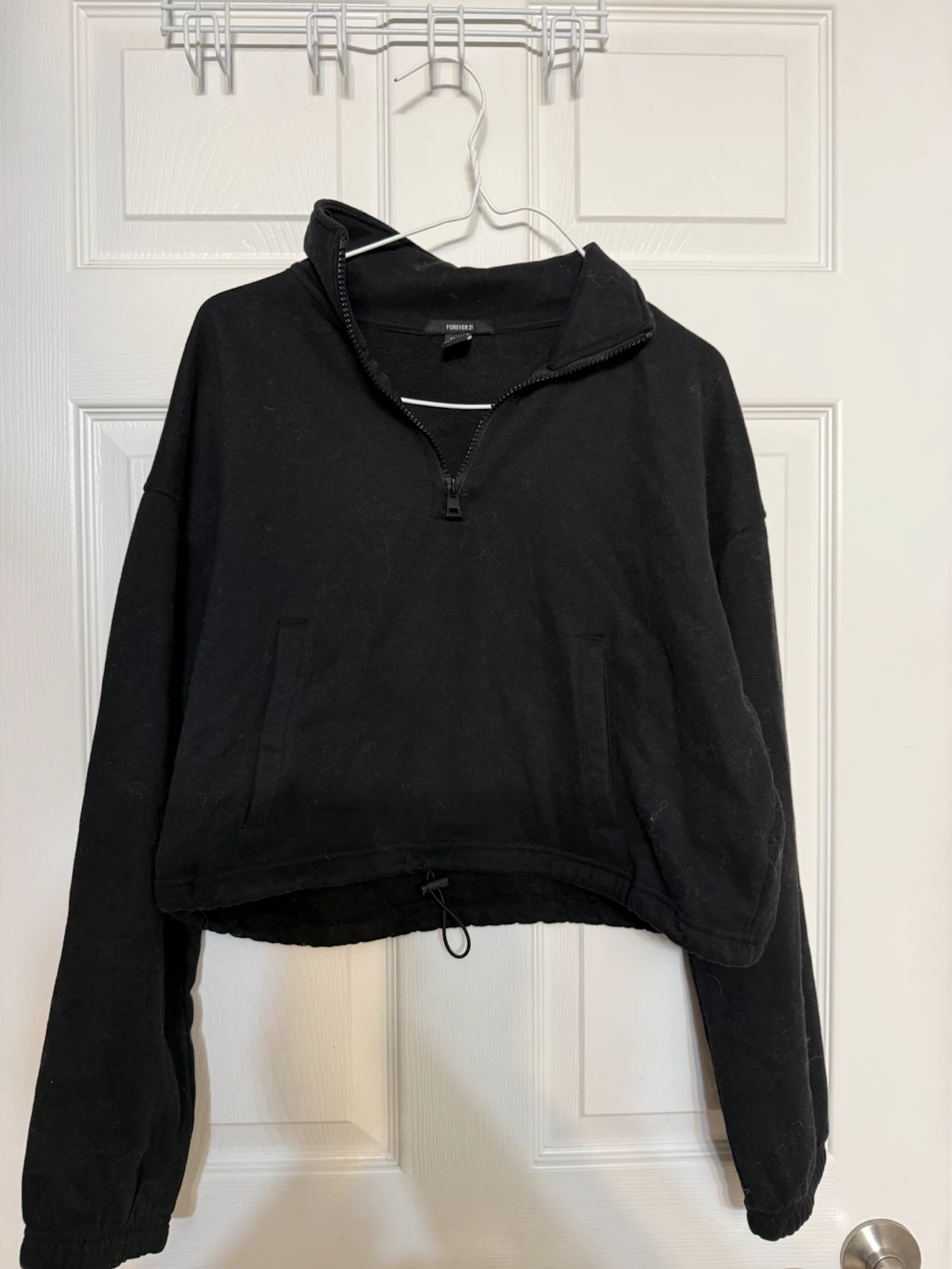 Forever 21 Black Quarter-Zip Pullover