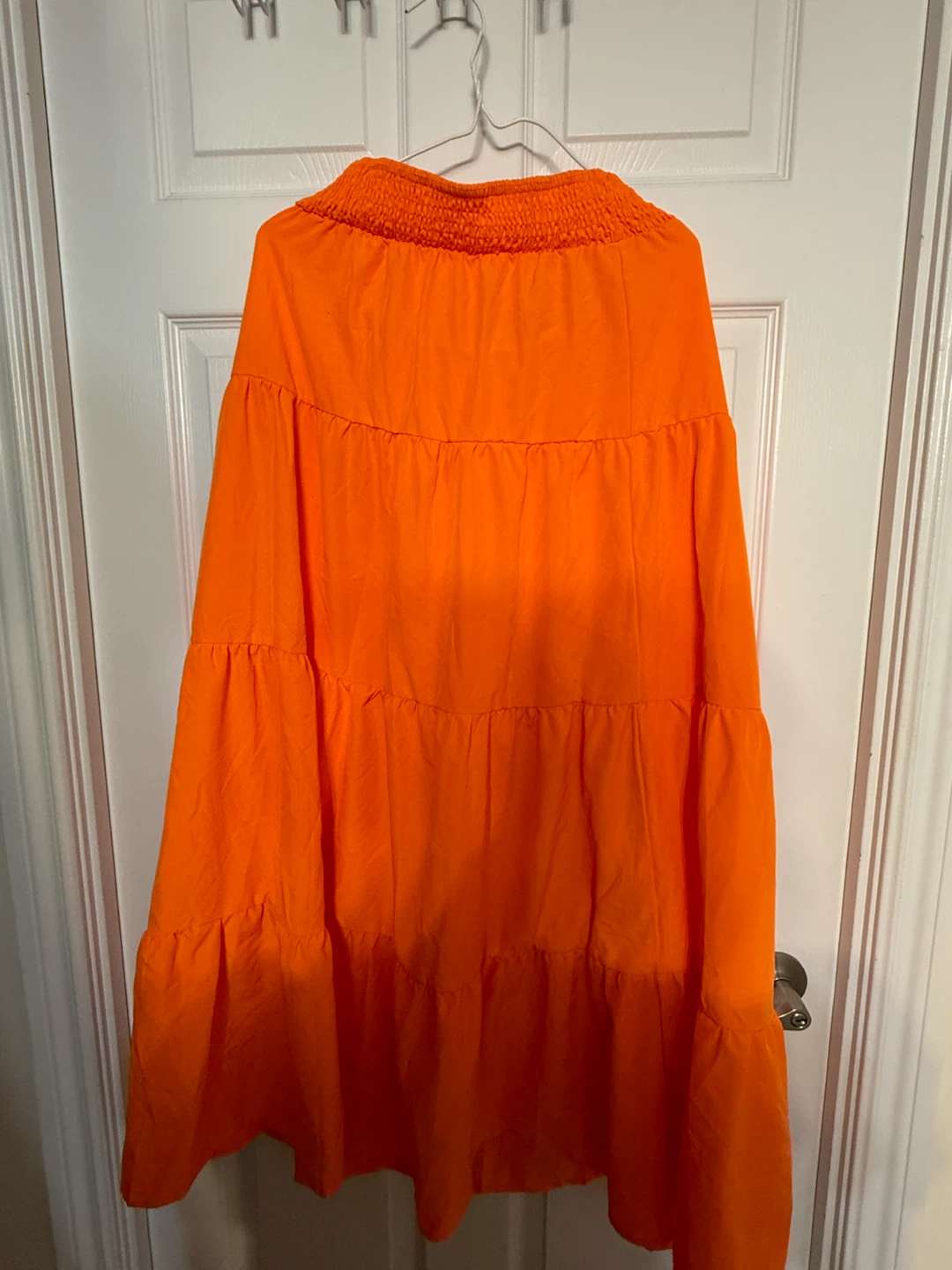 Bright Orange Tiered Skirt