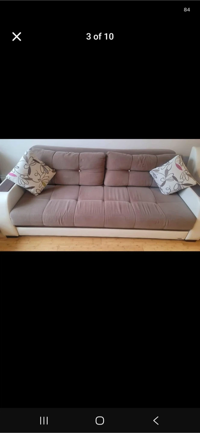 Modern Brown and White Sofa Set - photo 3