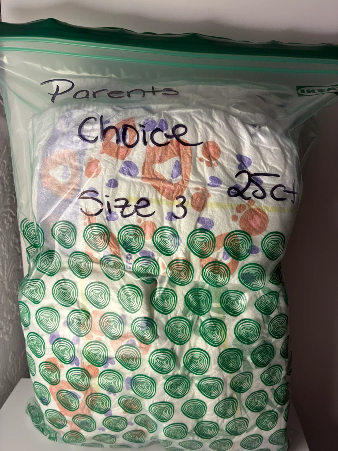 Parents Choice Size 3 Diapers 25 Count