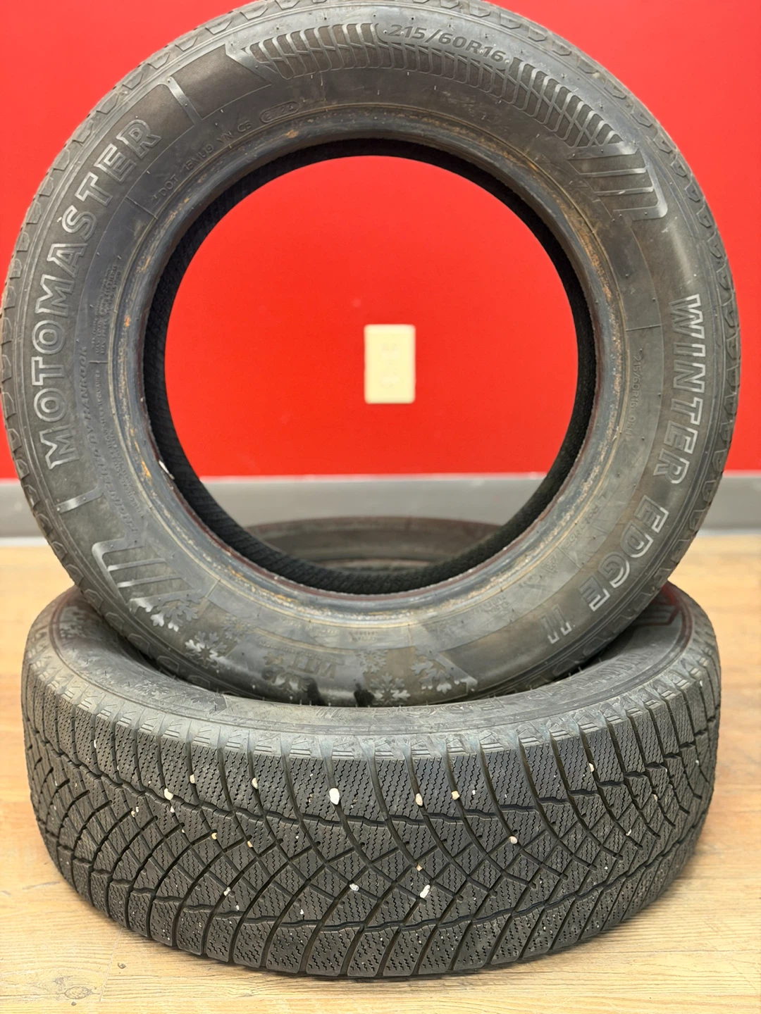 2 Motomaster Winter Edge II Tires 215/60R16