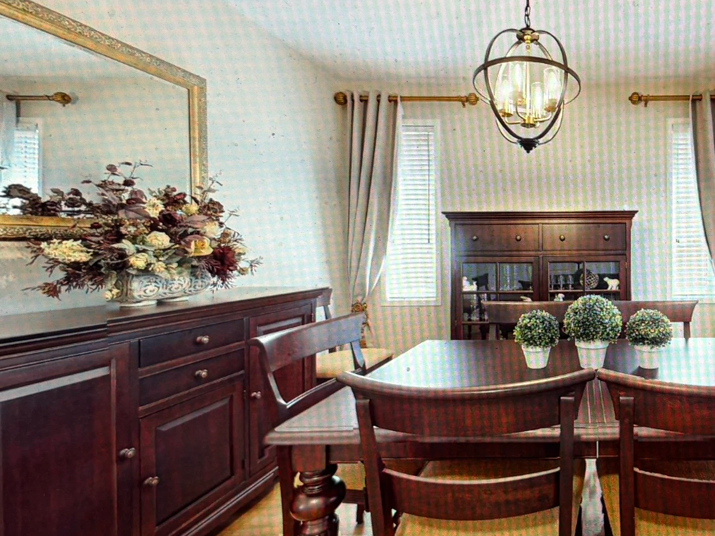 Dark Wood Dining Room Table Set - photo 3