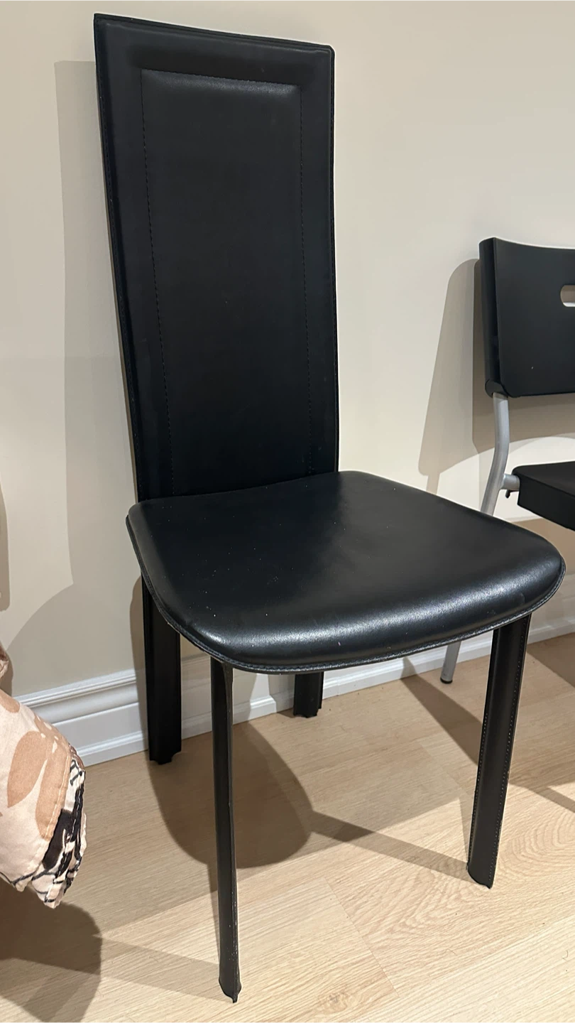 Black high-back dining chair - photo 2