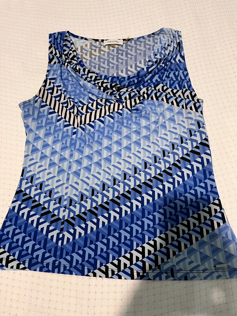 Calvin Klein Blue Geometric Tank Top