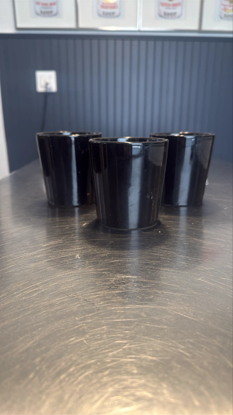 Set of 3 Black Ceramic Cups