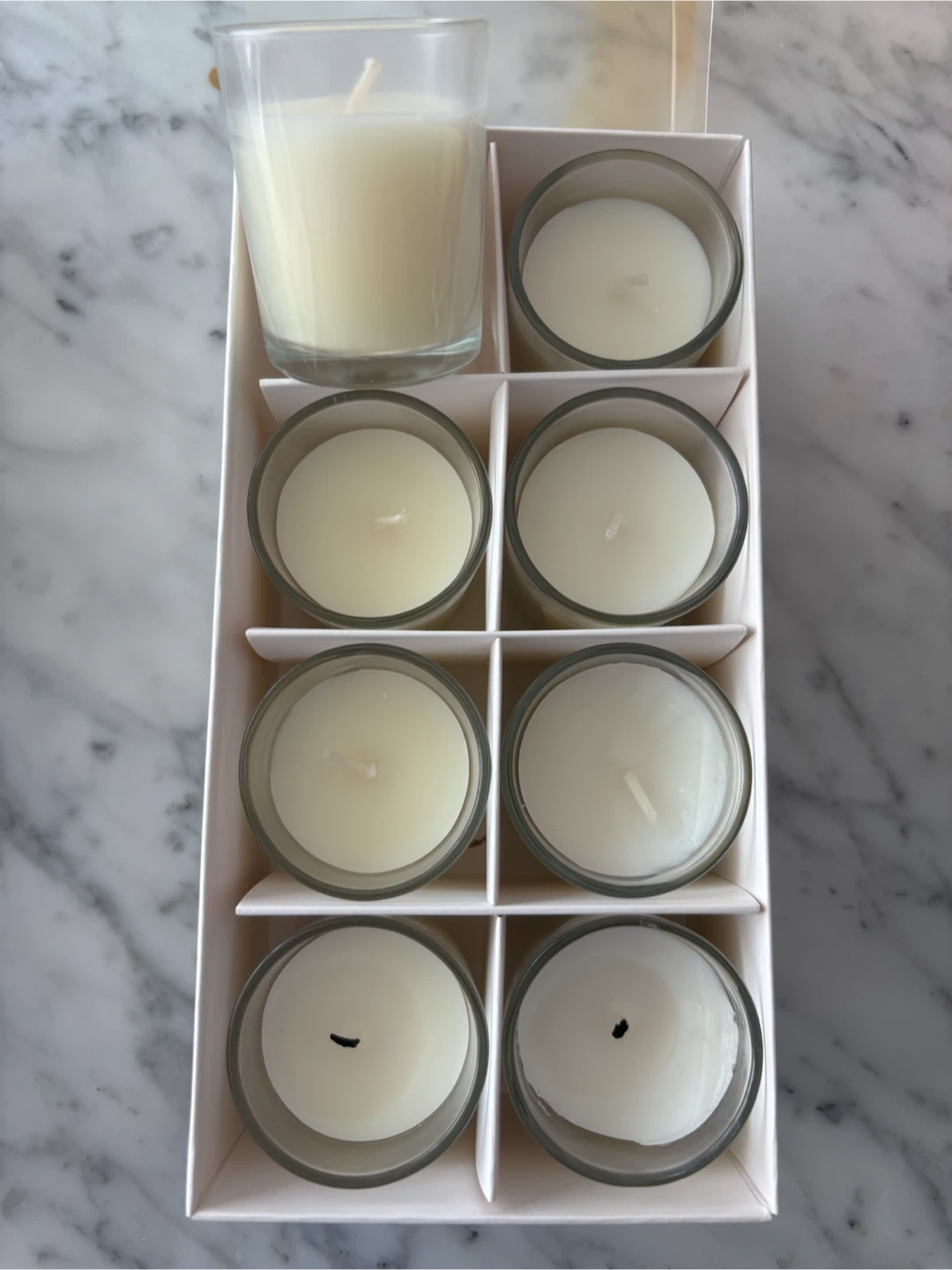 Set of 8 Votive Candles in Glass Holders - photo 2