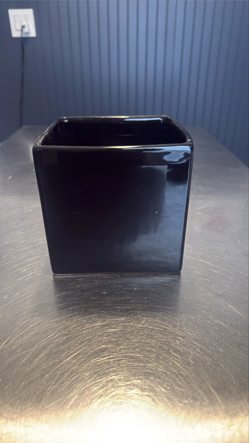 Black Square Ceramic Vase