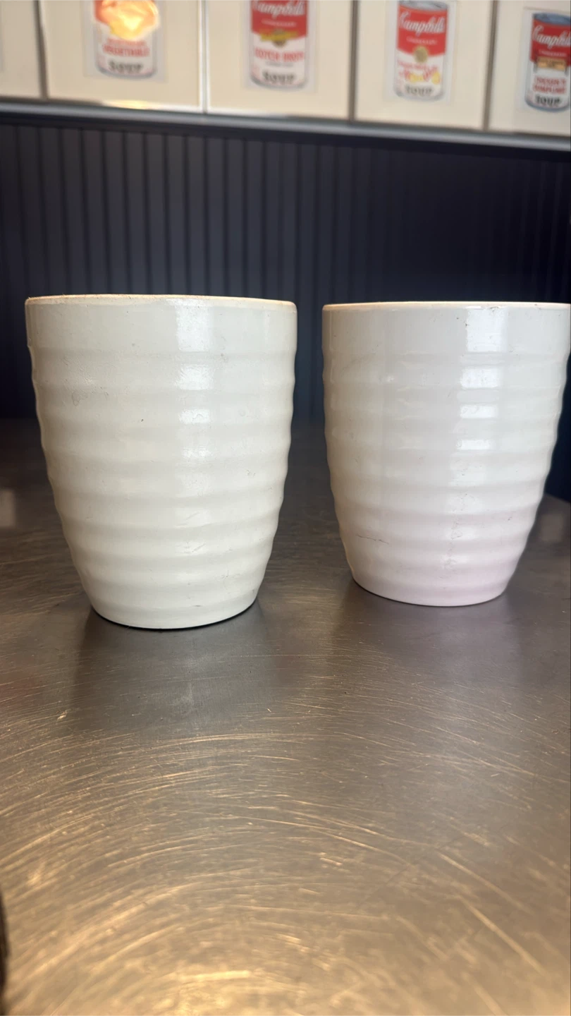Set of Two Ribbed Ceramic Mugs