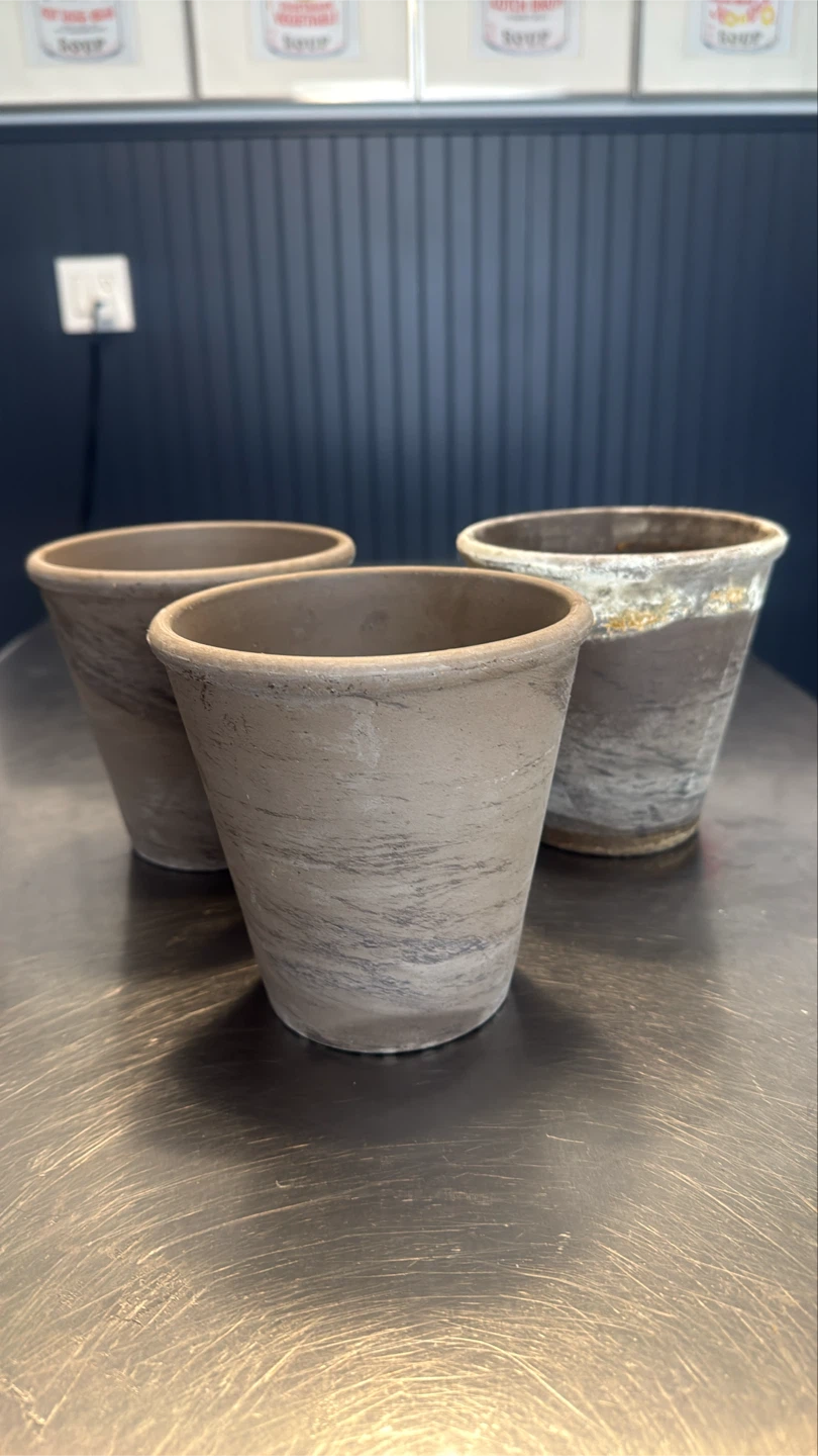 Set of 3 Rustic Ceramic Planters