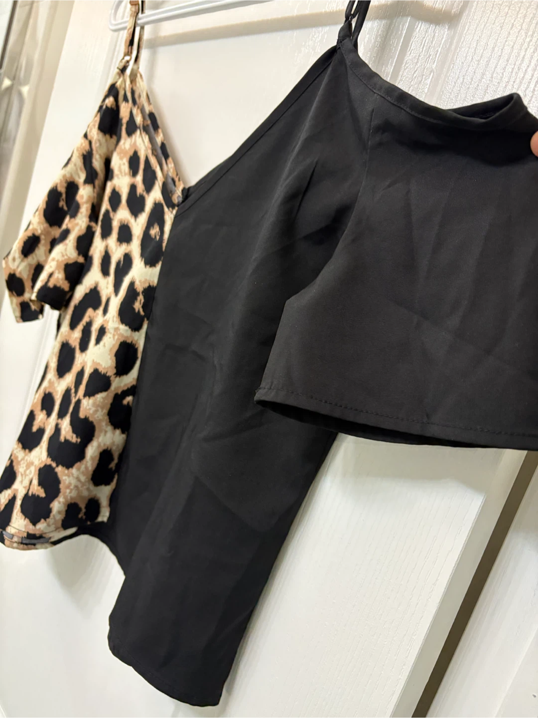 New Split Leopard and Black Cold Shoulder Top - photo 4