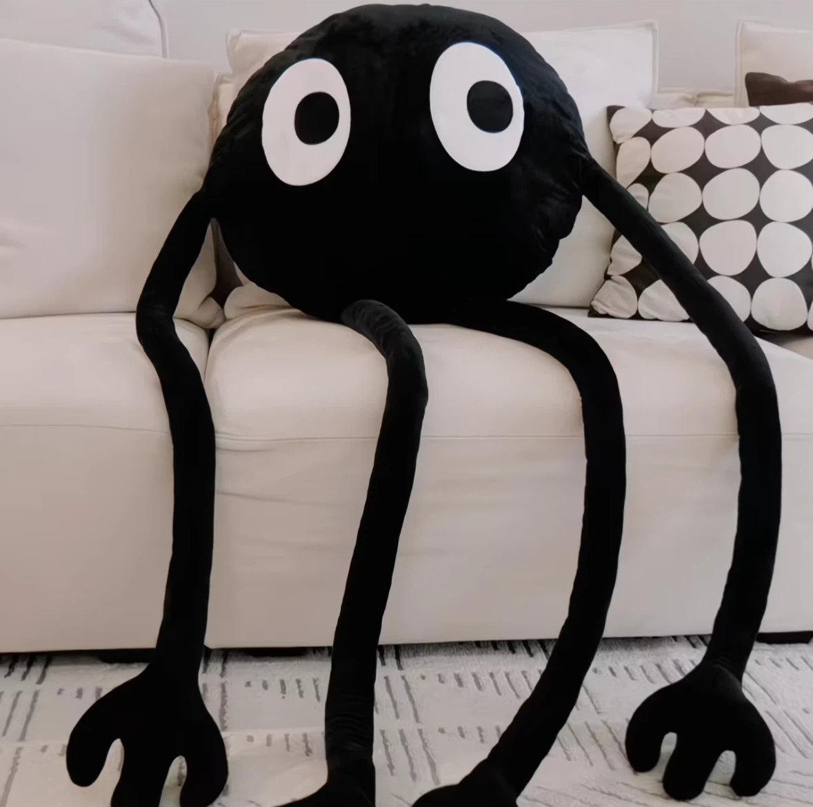 Black Long-Legged Plush Pillow - photo 2
