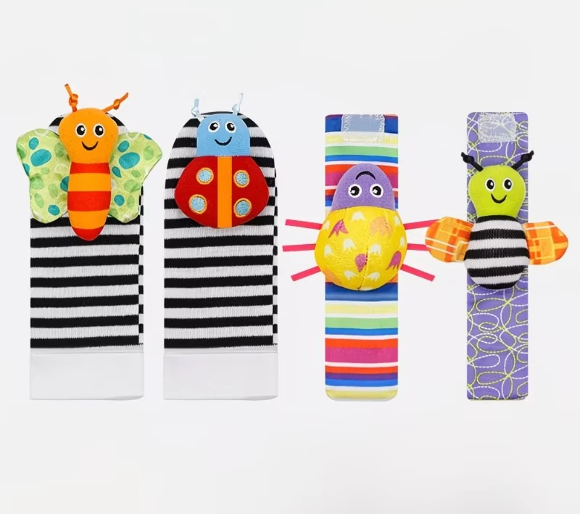 Baby Wrist Rattles and Foot Finder Socks Set