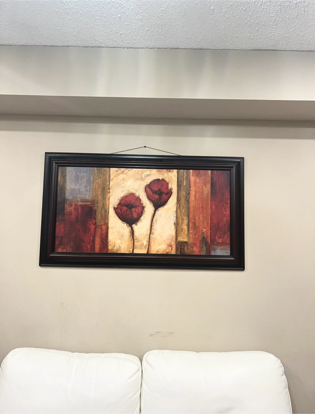 Framed Poppy Wall Art wooden frame