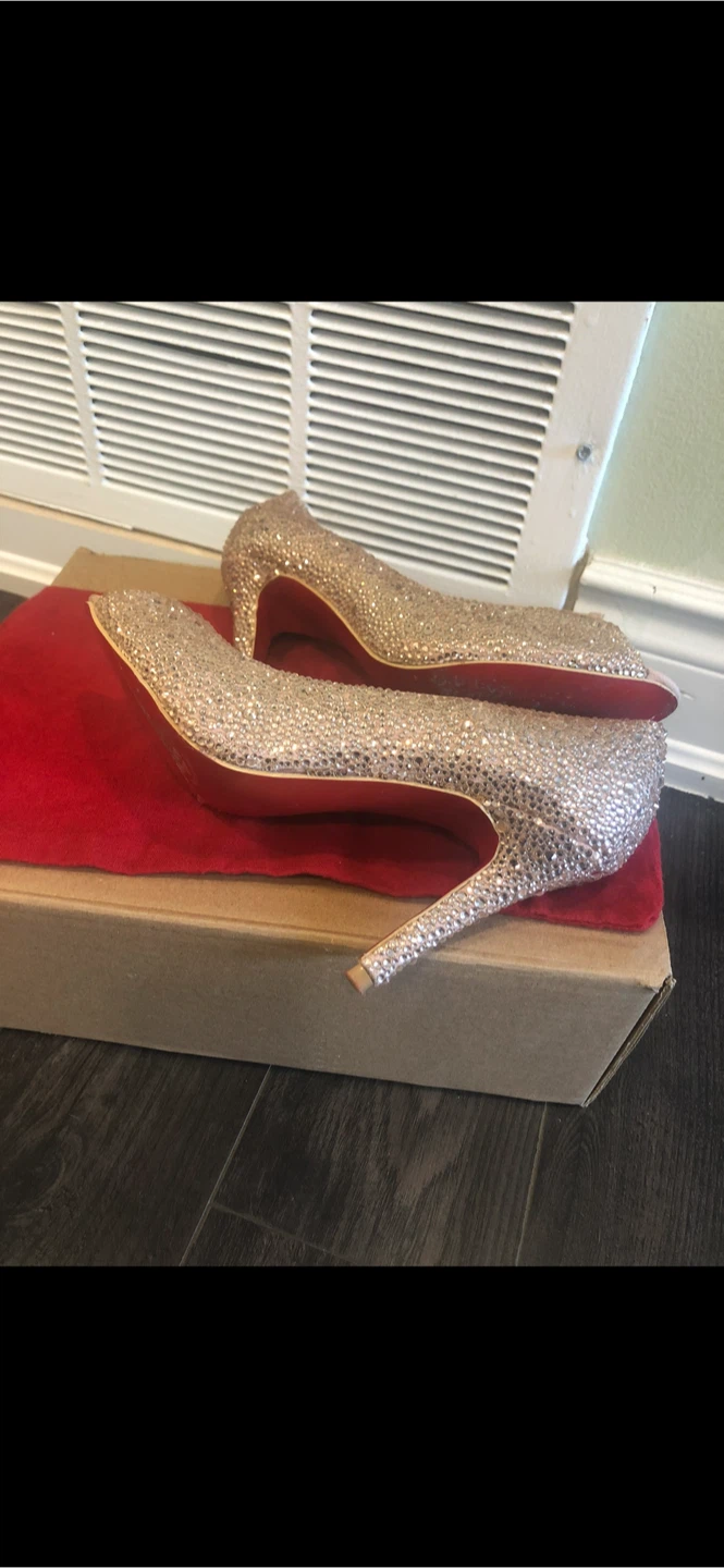Christian Louboutin Crystal Peep-Toe Heels size 8 or 8.5 - photo 3